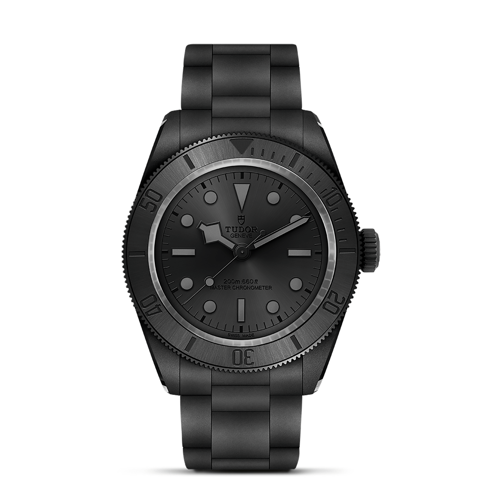 Black Tudor watch on a white background