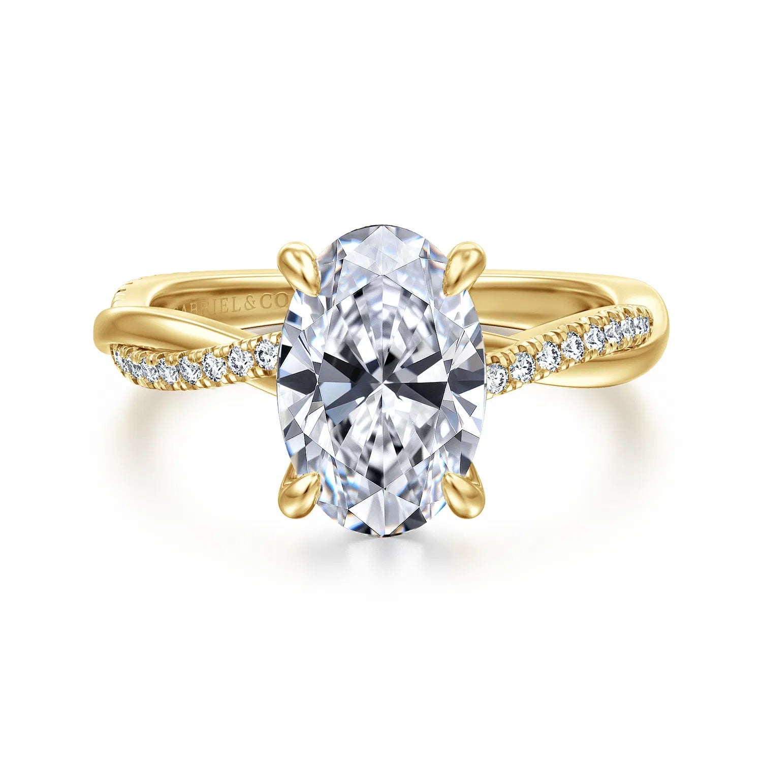 Gabriel & Co. 14K Yellow Gold Oval Diamond Engagement Ring - Skeie's Jewelers