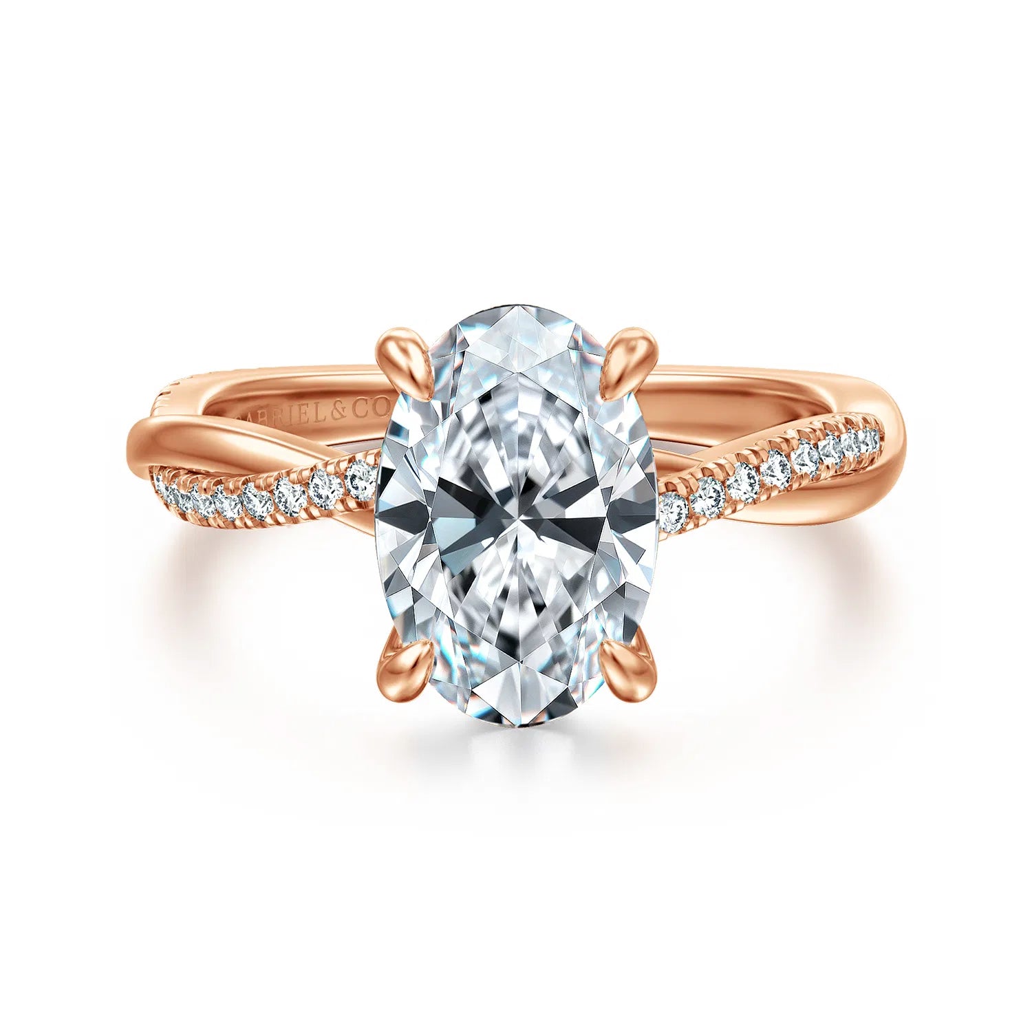 Gabriel &amp; Co. 14K Yellow Gold Oval Diamond Engagement Ring - Skeie's Jewelers