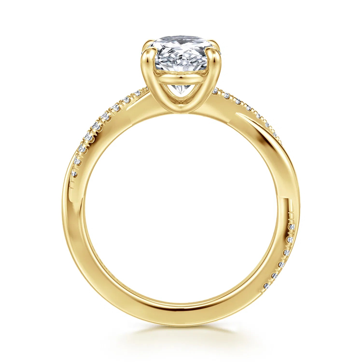 Gabriel & Co. 14K Yellow Gold Oval Diamond Engagement Ring - Skeie's Jewelers