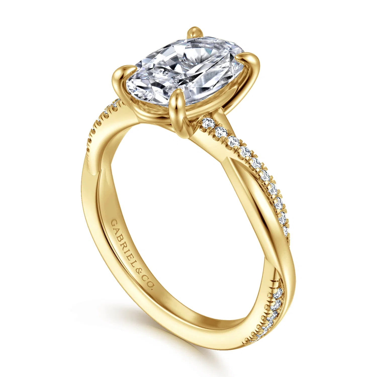 Gabriel & Co. 14K Yellow Gold Oval Diamond Engagement Ring - Skeie's Jewelers