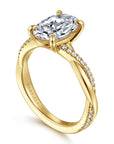 Gabriel & Co. 14K Yellow Gold Oval Diamond Engagement Ring - Skeie's Jewelers