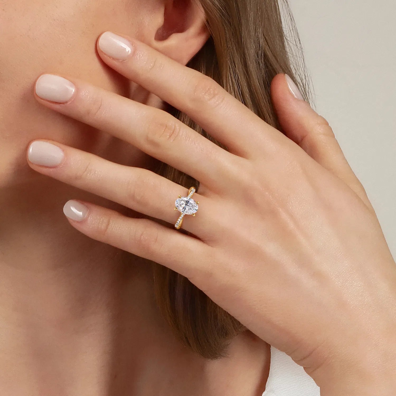 Gabriel & Co. 14K Yellow Gold Oval Diamond Engagement Ring - Skeie's Jewelers