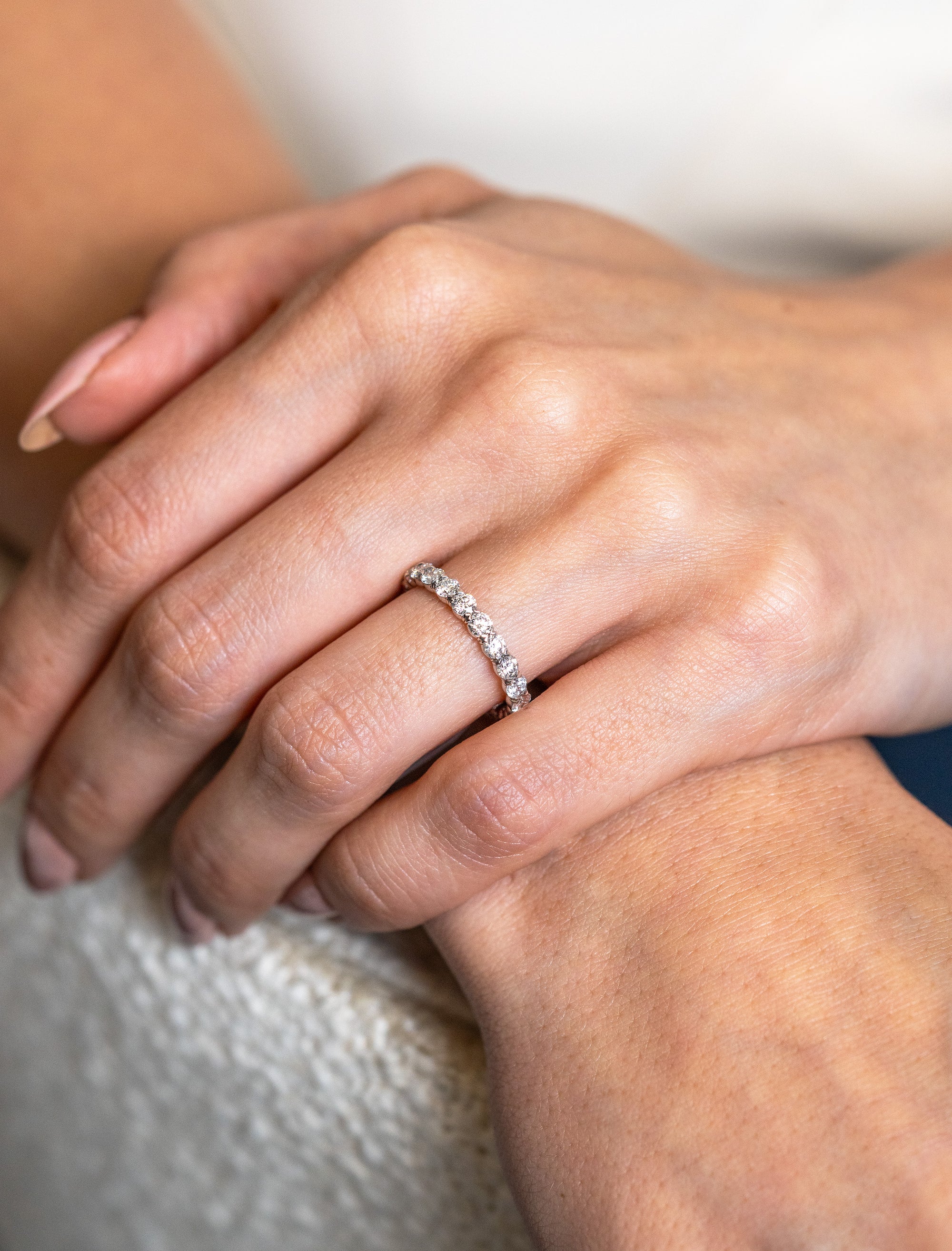 The Silk Prong Half-Round Diamond Band - Skeie's Jewelers