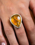 Tourmalinated Quartz Gem Drop Ring - Skeie's Jewelers