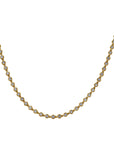 Gold necklace with diamonds on a white background