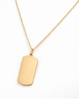 14k Yellow Gold Engravable Dog Tag Pendant