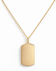 14k Yellow Gold Engravable Dog Tag Pendant