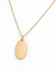 14k Yellow Gold Engravable Oval Pendant