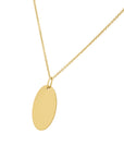 14k Yellow Gold Engravable Oval Pendant