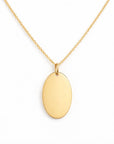 14k Yellow Gold Engravable Oval Pendant