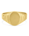 The Gold Ridged Signet Ring - Skeie's Jewelers