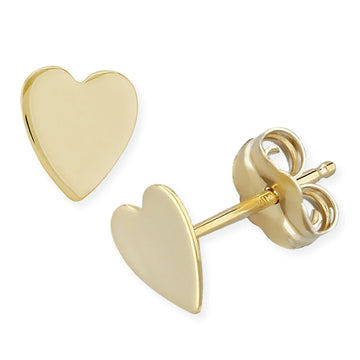 Yellow Gold Heart Stud Earrings by Carla | Nancy B. Yellow Gold