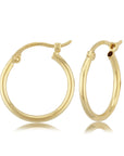 Yellow Gold Tube Hoop Earrings by Carla | Nancy B. 1.5x20mm