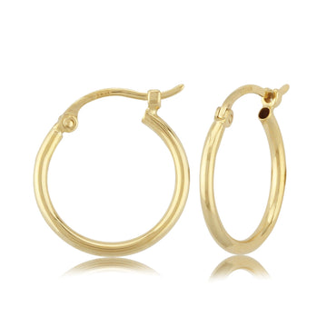 Yellow Gold Tube Hoop Earrings by Carla | Nancy B. 1.5x20mm