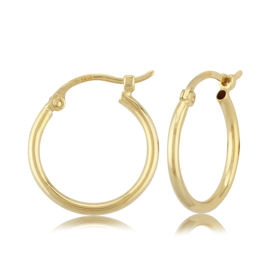 Yellow Gold Tube Hoop Earrings by Carla | Nancy B. 1.5x20mm