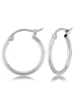 White Gold Tube Hoop Earrings by Carla | Nancy B.  small hoop