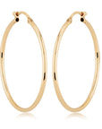 Yellow Gold Tube Hoop Earrings by Carla | Nancy B. 1.5x50mm