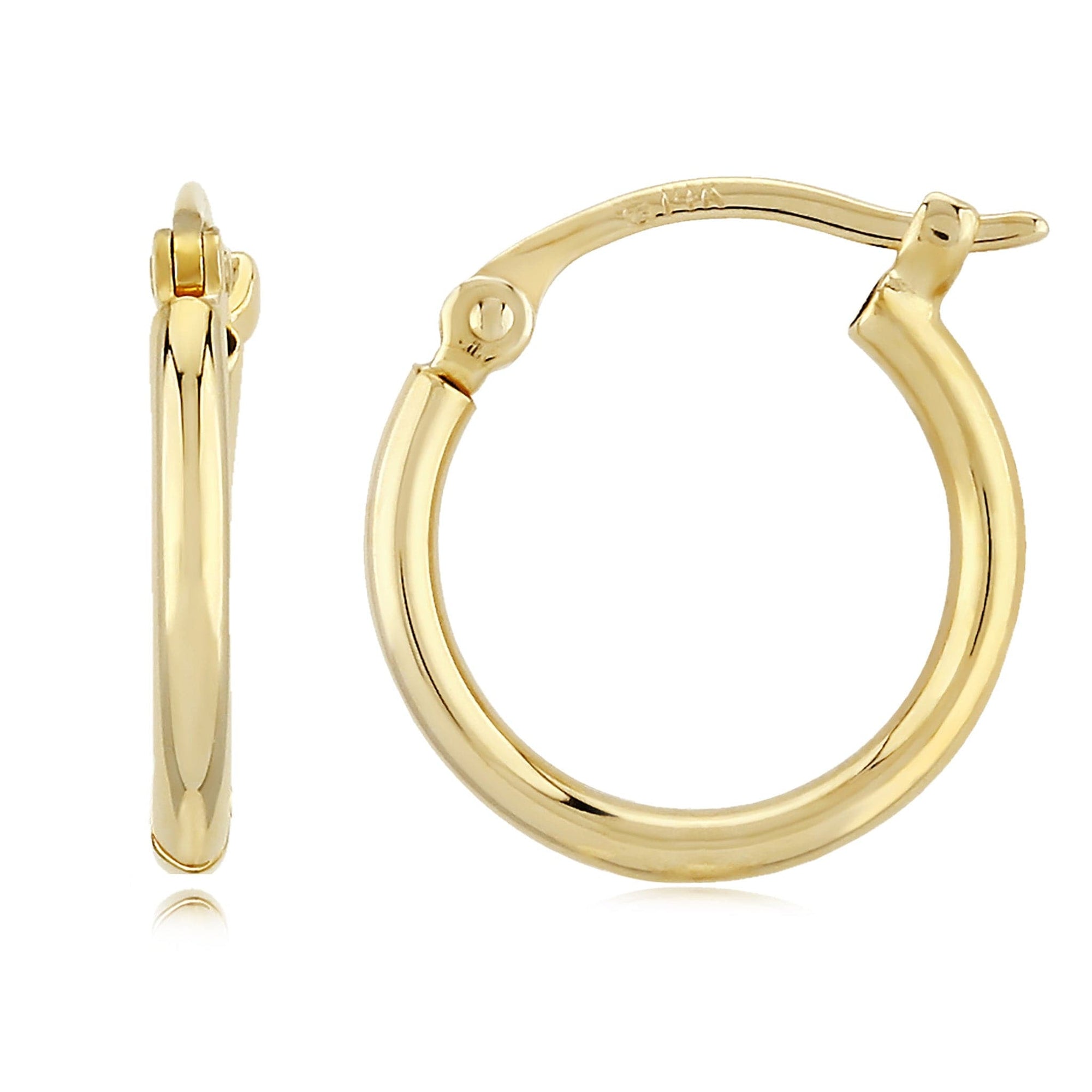 Yellow Gold Tube Hoop Earrings by Carla | Nancy B. 1.5x20mm