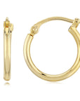 Yellow Gold Tube Hoop Earrings by Carla | Nancy B. 1.5x20mm