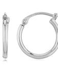 White Gold Tube Hoop Earrings by Carla | Nancy B.  smaller hoop