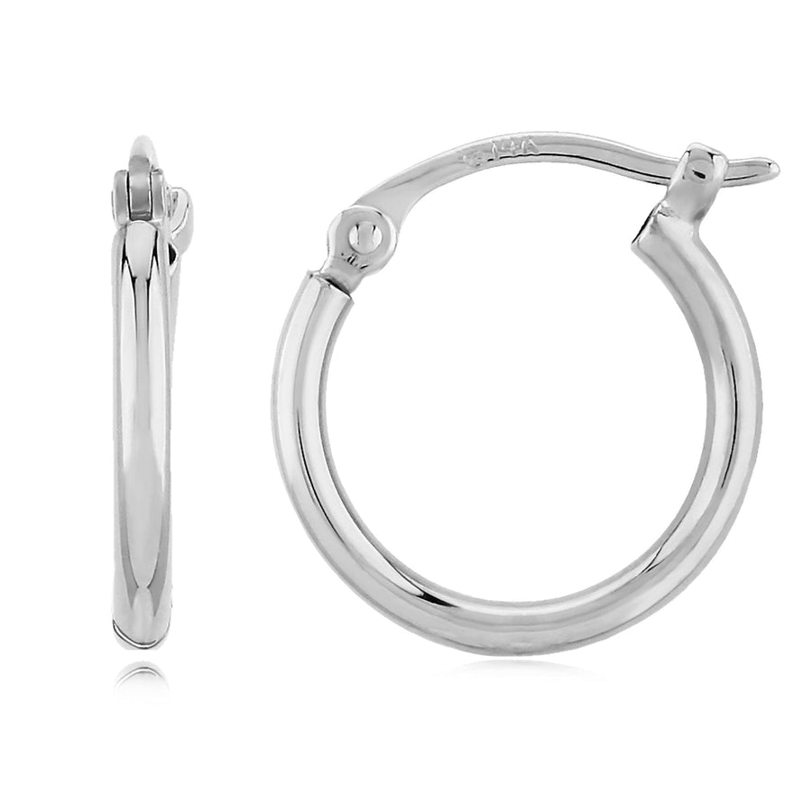 White Gold Tube Hoop Earrings by Carla | Nancy B.  smaller hoop