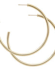 Large Yellow Gold Tube Open Hoop Earrings by Carla | Nancy B.