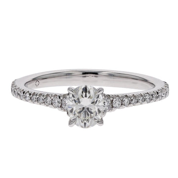 Oval Diamond Black Label Sidestone 'Icon' Engagement Ring in Platinum - Skeie's Jewelers