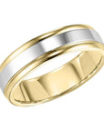 Yellow & White Gold Comfort Fit Men's Wedding Band Ring Angle