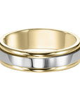 Yellow & White Gold Comfort Fit Men's Wedding Band Ring Front