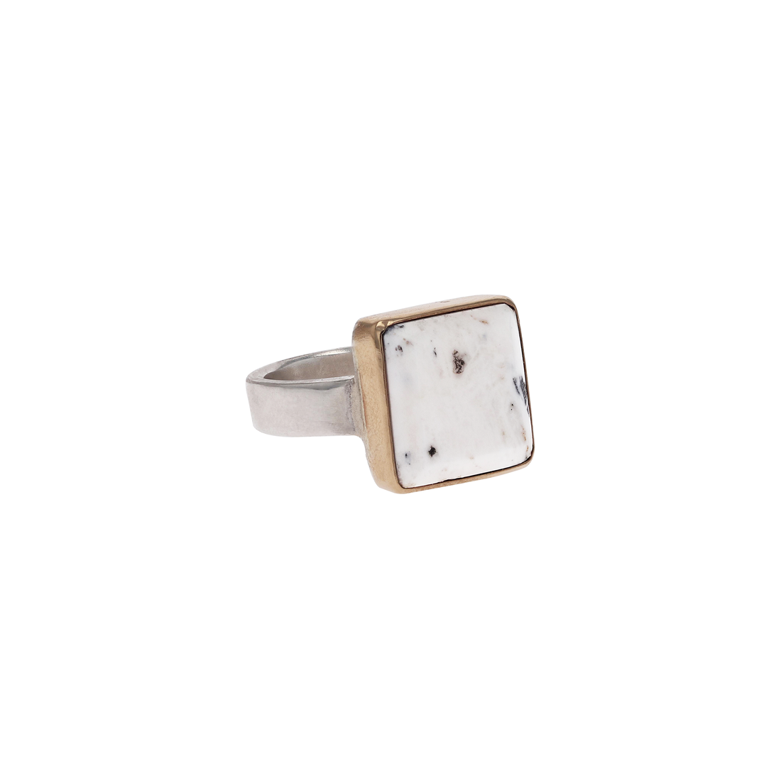 White Buffalo Turquoise Sterling Silver Ring by Arianna Nicolai