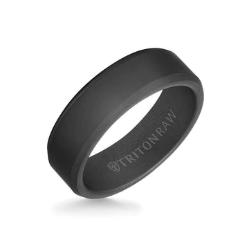 Black Tungsten Men's Band Ring by Triton