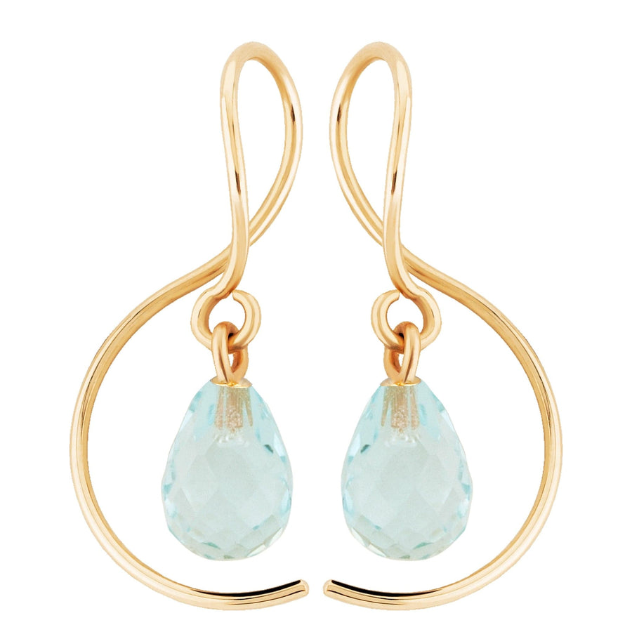 Blue Topaz Dangle Earrings in Yellow Gold by Carla | Nancy B. 