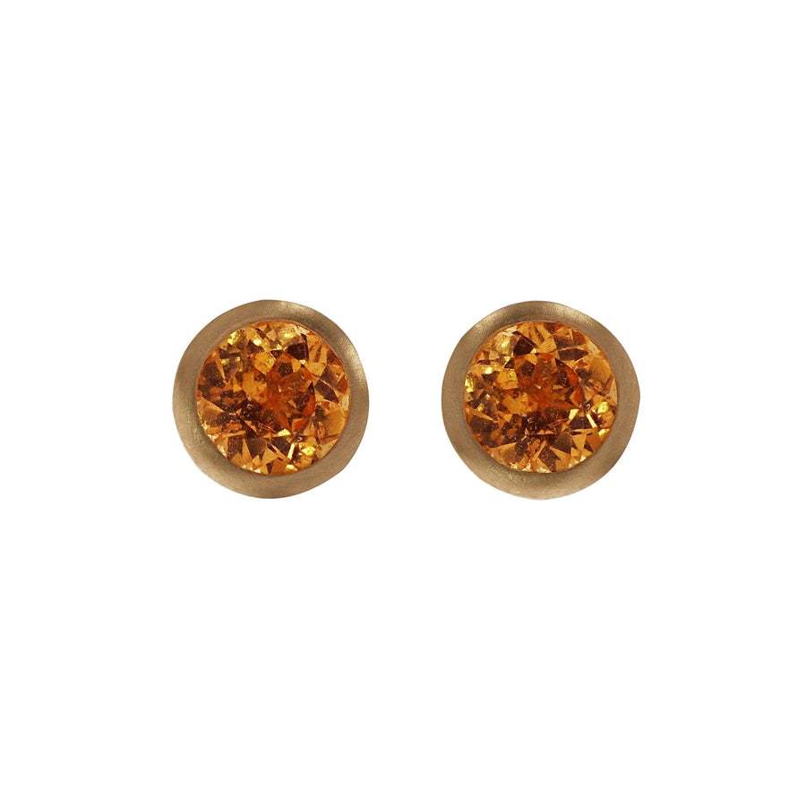 Yellow Gold Spessartine Garnet Studs by Kimberly Collins - Skeie's Jewelers