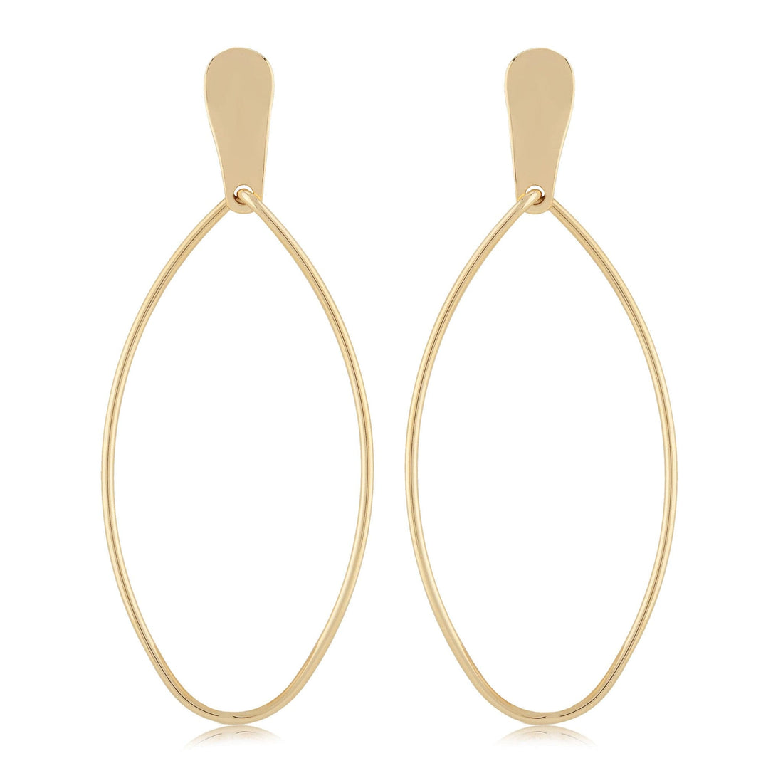 Yellow Gold Oblong Oval Drop Earrings by Carla | Nancy B. 