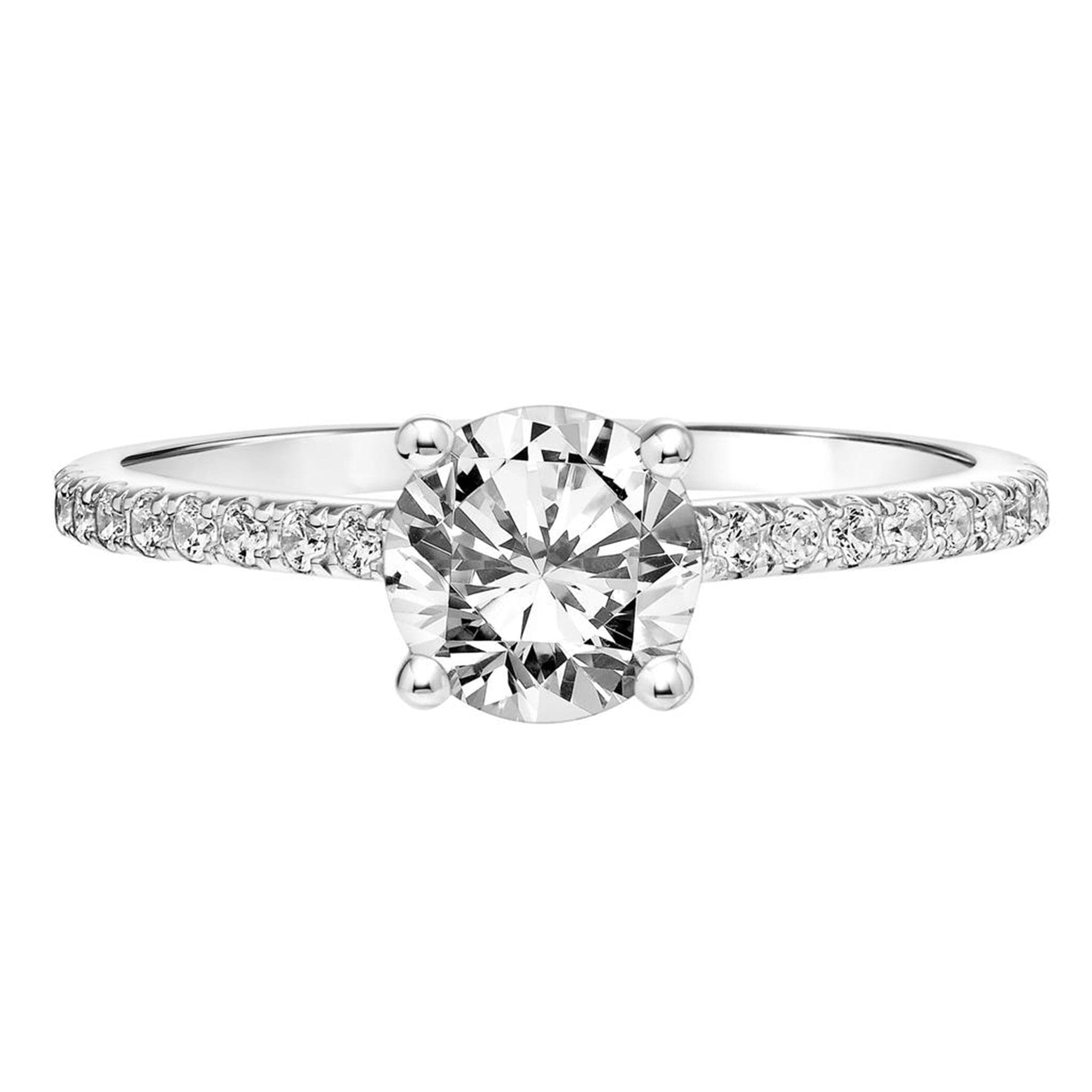 Classic Diamond Engagement Ring with Sidestones by Frederick Goldman