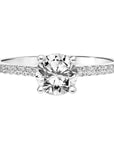 Classic Diamond Engagement Ring with Sidestones by Frederick Goldman