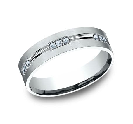 14k Comfort Fit Men's Diamond Wedding Band Ring