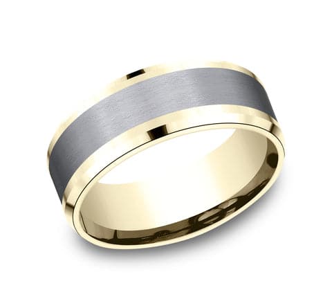 14k Gold & Tantalum 8mm Men's Wedding Band