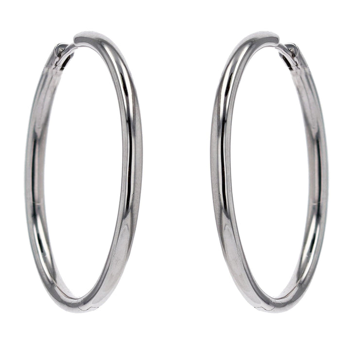 White Gold Hoop Earrings by Breuning