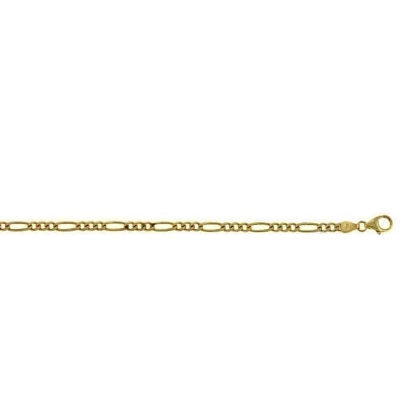 14K Yellow Gold 3.5mm Figaro Chain Bracelet 8"