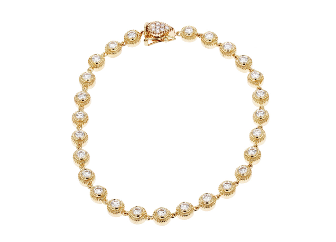 18K Gold Beaded Diamond Bracelet - Skeie's Legacy Collection