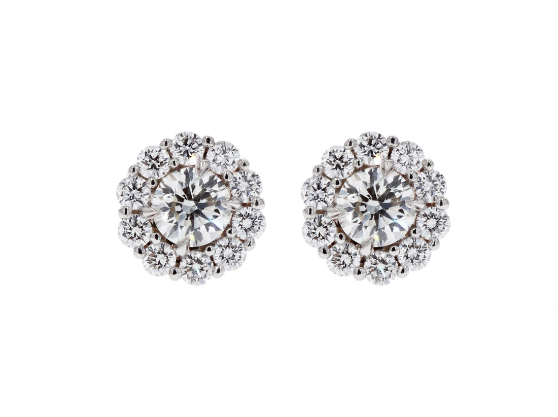 18K Gold Diamond Cluster Stud Earrings- Skeie's Legacy Collection