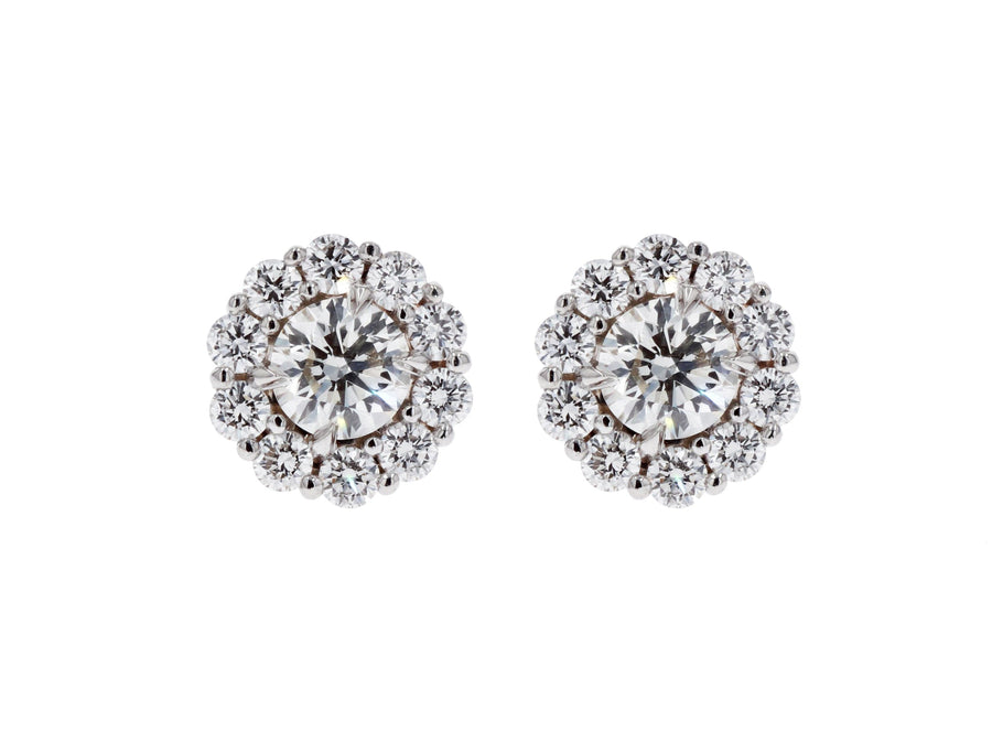 18K Gold Diamond Cluster Stud Earrings- Skeie's Legacy Collection