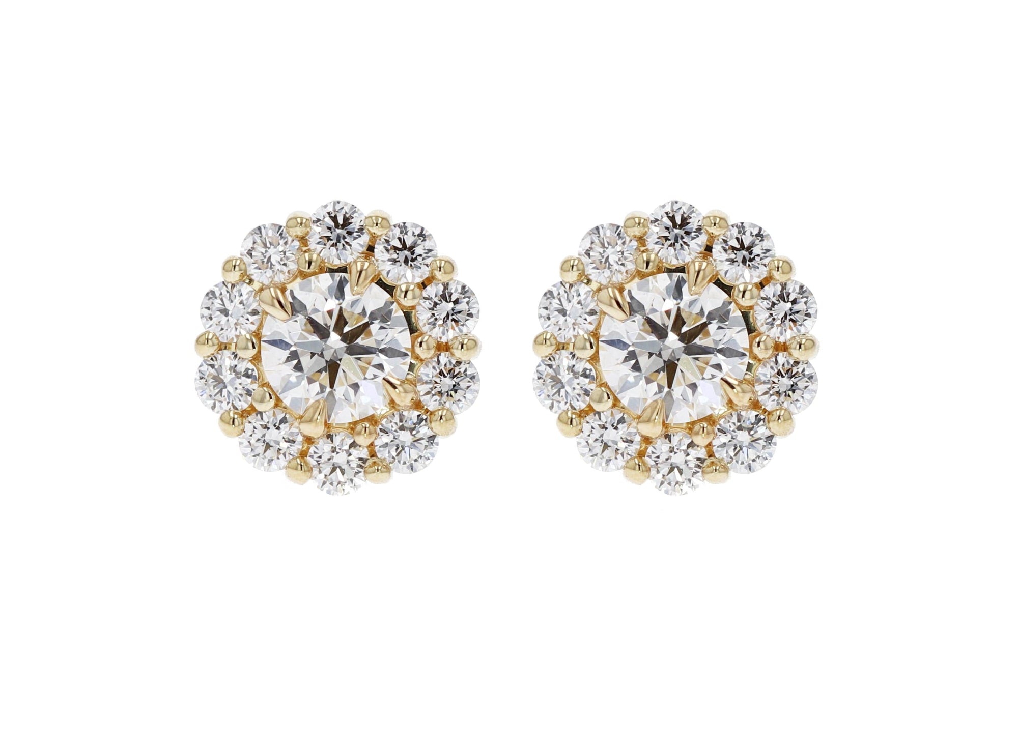18K Gold Diamond Cluster Stud Earrings- Skeie's Legacy Collection