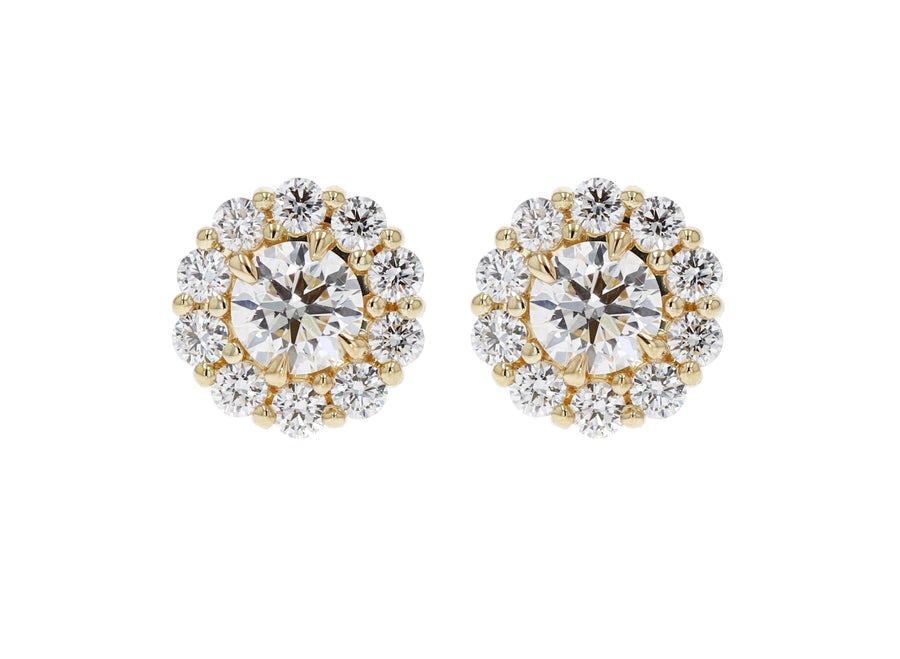 18K Gold Diamond Cluster Stud Earrings- Skeie's Legacy Collection