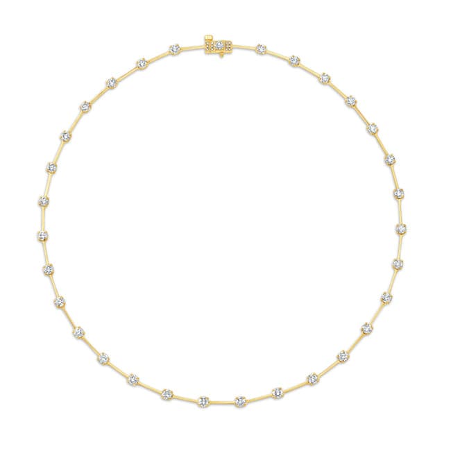 18K Gold Diamonds by the Yard Bar Necklace- Skeie's Legacy Collection\