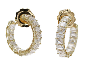 18K Gold Inside Outside Diamond Huggie Earrings- Skeie's Legacy Collection