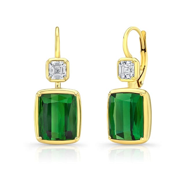 18K Gold Tourmaline & Diamond Earrings- Skeie's Legacy Collection