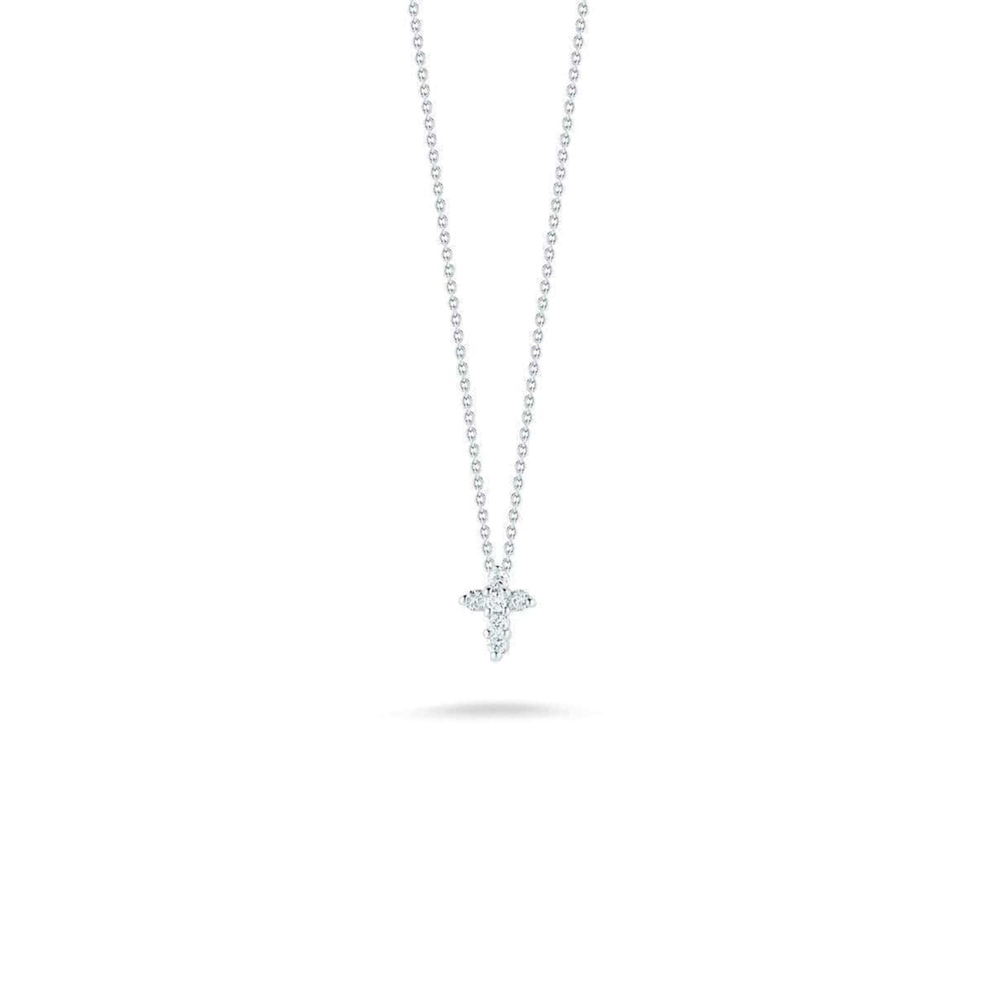 Roberto Coin Cross Pendant Necklace - Tiny Treasures White Gold